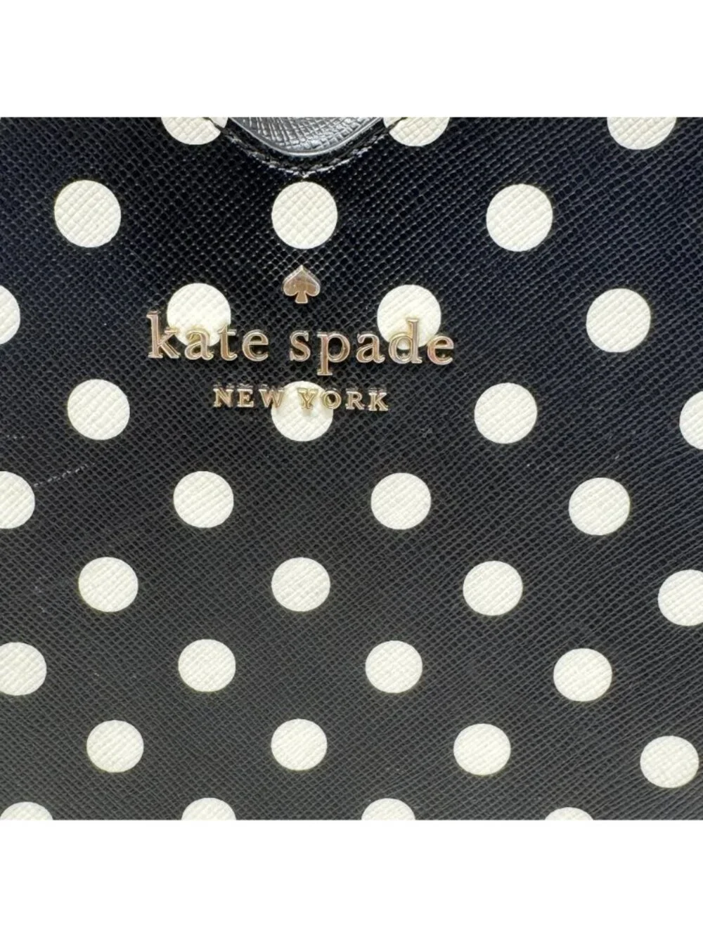 Kate Spade Black & White Polka Dot Heart-Shaped Crossbody Bag With Gold Hardware